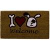 BIANCHERIAWEB Zerbini Entrata Ingresso Casa Da Esterno Antiscivolo In Cocco Varie Fantasie 70x40 Welcome Dog