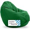 Bruni Classico M Verde Abete - Pouf Sacco, Pouf Poltrona a Forma di Goccia, Poltrona a Sacco da Interno ed Esterno, Beanbag per Soggiorno e Camere, Fodera Lavabile, con Imbottitura