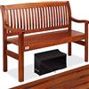 KESSER® Panca da giardino in legno resistente alle intemperie, 125 cm, 2-3 posti, per esterni, balcone in legno massiccio, portata 320 kg, per giardino, terrazza e balcone, con copertura, marrone