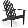 COSTWAY Adirondack-Sedia Giardino in Legno, Poltrona Esterno con Schienale Alta, Sedia a Sdraio Prendisole per Spiaggia Cortile Balcone, Portata 180 kg (Nero, 66 x 93 x 86 cm)