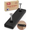 LouMaxx - Set di 20 piedini in plastica per mobili, dimensioni dei tacchetti 50 x 14 x 5 mm, tacchetti in plastica da avvitare in pratica confezione multipla, neri, con Viti di montaggio
