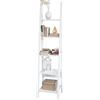 SoBuy Libreria a scala con 5 ripiani angolare Scaffale bagno bianco (FRG101-W)