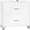 eSituro Mobile da Bagno Sottolavello, Mobile da Pavimento per Bagno, con 2 Cassetti, 60x30x60 cm, Bianco