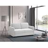 Deshome - Divano Letto 2 posti 165x90 cm, divano chaise longue con schienale reclinabile a doppio cuscino, confortevole tessuto bianco, struttura rinforzata pieghevole, MARILYN (Bianco)