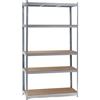 WilTec Scaffale per carichi pesanti zincato 100x60x200cm Scaffale a incastro 5 ripiani 200kg/piano