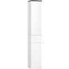 kleankin Colonna Bagno con 2 Armadietti e Cassetto, Mobile Bagno Alto, Mobiletto Bagno Salvaspazio con 2 Ante, Ripiani Regolabili in Legno, 30x28x180 cm, Bianco