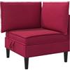 vidaXL Divano con Stoccaggio Rosso Vino Velluto, Soggiorno, Divano Moderno, Elegante Stile Velour, Rettangolare, Ampio Spazio, Comodo e Cool