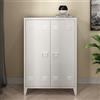 [en.casa] Armadietto da Ufficio Mobile in Acciaio per Archivio Armadio a 2 Ante e Ripiani 110 x 75 x 33 cm Bianco