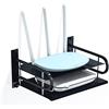HNVNER Mensola Multimediale da Parete Supporto Per Piccolo Proiettori, Scaffale Galleggiante di Metallo per Router/Modem/TV Box/Console di Gioco/Lettori DVD/Casse (2 Ripiani, Piccola)