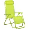 Totò Piccinni Sedia GRAVITY gravità Zero Sdraio da Giardino Poltrona Relax Pieghevole Salvaspazio Reclinabile Tessuto in Textilene (Lime)