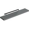 WOLTU Mensola da Muro, Mensola da Cucina con Staffa Metallica Invisibile, Scaffale da Parete per Camera da Letto, Soggiorno, Ufficio, Bagno, MDF, Grigio Lucido, 110x22,9x3,8cm