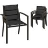 Devoko Set Di 4 Sedie Da Giardino, Sedie Da Esterno In Alluminio Per Esterni, Sedie Impilabili Poltrone Da Giardino, Per Giardino, Piscina, Terrazza, Sala Da Pranzo, Giallo-Marrone