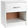 AVANTI TRENDSTORE - Pepe - Comodino con cassetto e scompartimento aperto, disponibile in diversi colori, dimensioni LAP: 39x41x28 cm (Bianco)