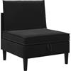 vidaXL Divano Centrale con Spazio di Archiviazione Nero Velluto, Soggiorno, Divano Moderno, Elegante Stile Velour, Rettangolare, Ampio Spazio, Comodo e Cool