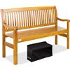 KESSER® Panchina da Giardino in Legno, incl. Custodia, Resistente alle Intemperie | per 3 o 4 Persone | 320 kg Caricabile 150 cm | Panca da Balcone