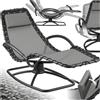 tectake® lettino prendisole ergonomico da giardino, sedia a sdraio reclinabile, poltrona a dondolo da esterno, lettino relax con poggiatesta, textilene traspirante, terrazzo, balcone - Grigio