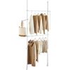 SoBuy Telescopic Appendiabiti da Terra, Robusto Stand Appendiabiti con Aste, Armadio Aperto Regolabile per Camera da Letto, Porta Abiti Bianco FRG109-II-W