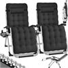 tectake® Set di 2 Sdraio da Giardino, Sdraio Lettino Prendisole Richiudibile, Sdraio Mare, Cuscino Poggiatesta, Tessuto Traspirante, Schienale Regolazione Continua, Ripiano Portaoggetti - Nero