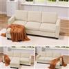 Xbro Divano angolare 3 posti a L con chaise longue fissa, imbottitura in spugna ad alta resilienza, tessuto in cotone e lino traspirante per soggiorno moderno, Giallo beige