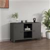 Dmora - Credenza Ribes, Buffet da Soggiorno, Madia da Salotto, Dispensa da Cucina, 120x40 h73 cm, Ardesia