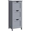 WOLTU Mobile da Bagno, Mobiletto Bagno Salvaspazio, con 3 Cassetti, 32 x 30 x 81 cm, Armadio Autoportante, per Sala da Pranzo, Cucina, Stile Moderno, Grigio BZS123hgr