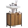 SoBuy Mobile Sottolavabo per Bagno Mobiletto Bagno Salvaspazio con 2 Ante e Ripiano, Mobile Sotto Lavandino da Terra con Piedini Regolabili 60x60x30 cm BZR63-II-PF