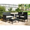 IlGruppone Salotto da Esterno in Rattan 4 Posti con Divano, 2 Poltrone e Tavolo in Vetro Temperato - Set Giardino Premium Waterproof con Cuscini Sfoderabili per Terrazzo e Patio - Salotto Relax Estivo (Rattan)