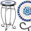 KESSER® Tavolo a mosaico - tavolo da bistro - sgabello a fiori rotondo - misure 60 x 38 cm - tavolino da caffè in metallo a mosaico - tavolo da balcone, patio, terrazzo