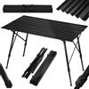 WOLTU Tavolo da Campeggio Pieghevole Portatile in Alluminio per Picnic Giardino Altezza Regolabile 120x68,5x59/78,5 cm Nero