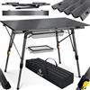 KESSER® Tavolo da Campeggio Pieghevole Tavolo Pieghevole Tavolo da Campeggio con Telaio in Alluminio Piano del Tavolo Arrotolabile Tavolo Pieghevole con Regolazione dell'altezza, 90cm x 53cm