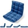 COSTWAY Sedia da Pavimento, Cuscino Imbottito da Terra con Schienale Reclinabile a 14 Livelli, Poltrona Pieghevole Relax, Lettura, Yoga e Meditazione, per Soggiorno, Camera da Letto (Blu)