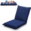 RELAX4LIFE Sedia da Terra Reclinabile, Poltroncina con Imbottitura Spessa e Schienale Regolabile in 6 Posizioni, Sedia da Pavimento Versatile per Soggiorno/Studio/Balcone (Blu)