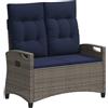 vidaXL Panchina da giardino con cuscino 105 x 60 x 112 cm acciaio, Panchina moderna rettangolare per giardino e terrazzo, relax all'aperto con cuscini morbidi