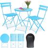 KESSER® Set da bistrot 3 pezzi con 2 sedie pieghevoli, set da balcone, mobili da balcone, mobili pieghevoli, set da giardino, mobili da giardino, tavolo da giardino bistrot in metallo incl. Copertura