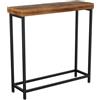 FRANKYSTAR® Nikki - Consolle ingresso soggiorno rettangolare 75x75x24 cm stile industrial tavolo stretto salvaspazio in metallo e MDF marrone