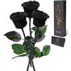 Yamonic Rosa Stabilizzata Regalo Donna,Rosa Eterna con Steli Regalo per Donne Compleanno,Idee Regali per Lei,Regali Mamma Natale San Valentino Festa della Mamma,3 Rose