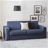 Dmora Divano Letto 3 posti Aliana, Sofà Soggiorno con Apertura Girevole in Tessuto Imbottito, Braccioli Standard, 100% Made in Italy, Cm 220x95h90, Blu