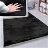Paco Home Tappeto a Pelo Lungo Shaggy Morbido per Soggiorno e Camera da Letto Finto Pelliccia Moderna e Soffice Monocolore, Dimensione:80x150 cm, Colore:Nero