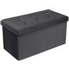 WOLTU Panche contenitore per ingresso Cassapanca Pieghevole Ottomane in velluto, Max Portata Statica di 300 kg, 80 L, 76x37,5x38 cm Grigio