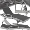 tectake® Lettino Prendisole in Rattan, Struttura in Alluminio, Schienale Regolabile, Cuscino lettino Imbottito Incluso, Lettino Ideale per Giardino, Piscina e Terrazza, Portata 150 kg - Grigio chiaro