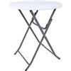 Rebecca Mobili Tavolino Pieghevole Da Balcone, Tavolino Da Esterno, Hdpe Acciaio, Bianco Grigio Chiaro, Salvaspazio, Per Giardino Campeggio - Misure HxLxP: 74 x 60 x 60 cm - Art. RE6819