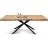 PAZZO DESIGN Tavolo Allungabile Noemi, Gambe Incrociate Family Nere, Made in Italy, Color Rovere rustico, 140 x 90 x 74 - Id_2262