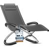 KESSER® Lettino relax Sdraio | Lettino da giardino | Sedia da giardino | Sedia pieghevole | Lettino a dondolo | Sedia a dondolo | seduta reclinabile ergonomica, Antracite