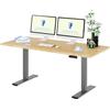 FLEXISPOT Scrivania Regolabile in Altezza 160x80 cm, Piano in Bambù Massello 25 mm, 2 Motori, Display con 4 Memorie, Gestione Cavi
