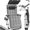 tectake® Sdraio da Giardino, Sdraio Lettino Prendisole Richiudibile con Parasole, Sdraio Mare con Cuscino Poggiatesta, Tessuto Traspirante, Schienale Regolabile, Ripiano Portaoggetti - Grigio Chiaro