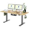 FLEXISPOT Scrivania Regolabile in Altezza 180x80 cm, Piano in Bambù Massello 25 mm, 2 Motori, Display con 4 Memorie, Gestione Cavi