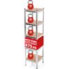 EASYmaxx Scaffale per carichi pesanti, 40 x 40 x 180 cm, portata 875 kg, 175 kg per livello, scaffale e banco da lavoro, scaffale per cantina, garage, sala hobby, officina, 13584