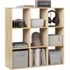 WOLTU Scaffale Libreria a 9 cubi, Divisorio per libreria, Organizzatore per libreria, Mobile di Stoccaggio Soggiorno e Ufficio, 94x29,5x93 cm, Rovere chiaro, SK047hei
