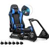 GTPLAYER Simulatore di Guida, Sedile di Simulazione per PC con Altoparlanti, Supporto per Volante e Pedaliera,Nero (Blu)