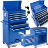 tectake Carrello portautensili porta attrezzi officina con ruote | Bauletto estraibile impilabile e mobile | -disponibile in diversi colori- (Blu | Nr. 402804)